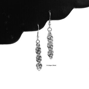 Fun Spirals Dangle Drop Earrings Durable Stainless Steel Fidget Jewelry Chains